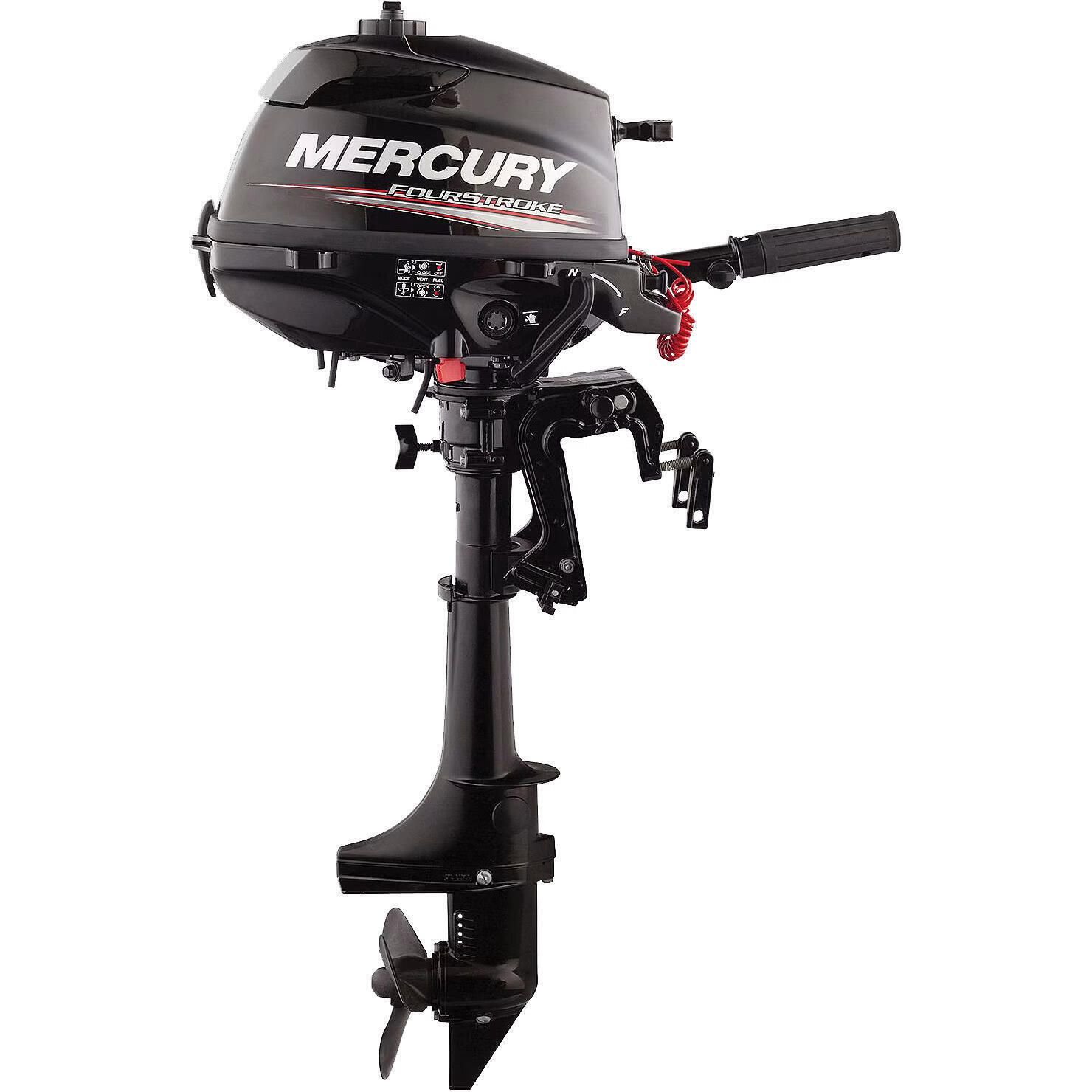 Mercury 2.5 HP outboard integrated 0.3 gallon fuel tank detail