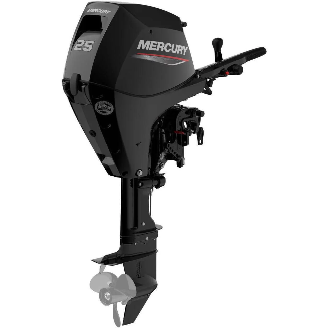 20 horsepower outboard motor on aluminium console boat